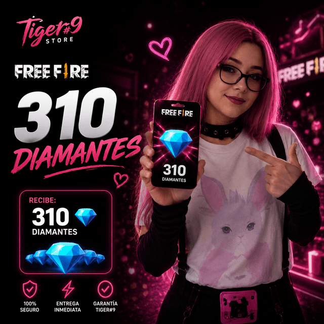 Pin Free Fire - 310 Diamantes + 10% Bono